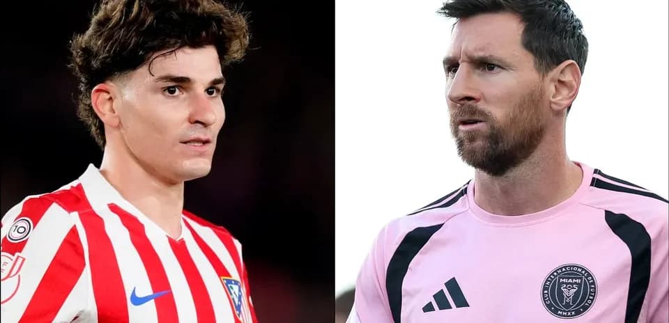 Jugadores de Atlético de Madrid y Inter Miami en retratos