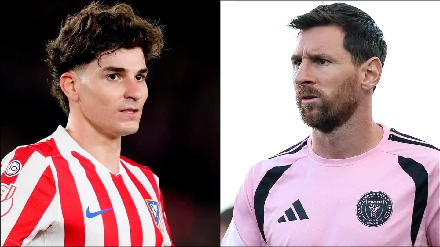 Jugadores de Atlético de Madrid y Inter Miami en retratos