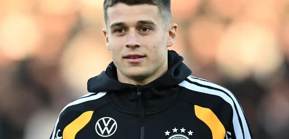 Jugador de Alemania en entrenamiento antes del partido
