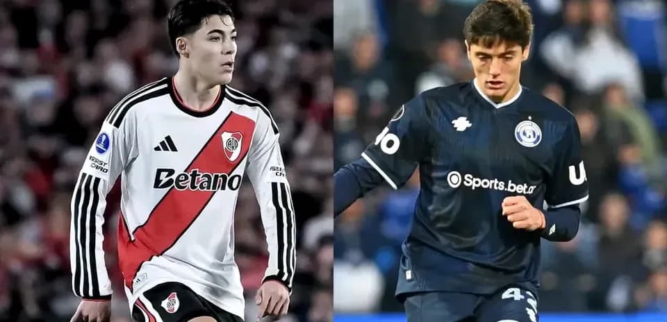 Jugadores de River Plate e Independiente Rivadavia en acción