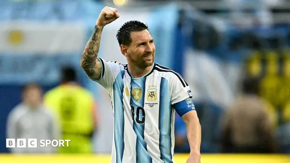 Lionel Messi celebrando durante un partido con Argentina