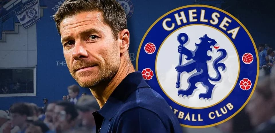 Entrenador de Chelsea con el logo del club de fondo