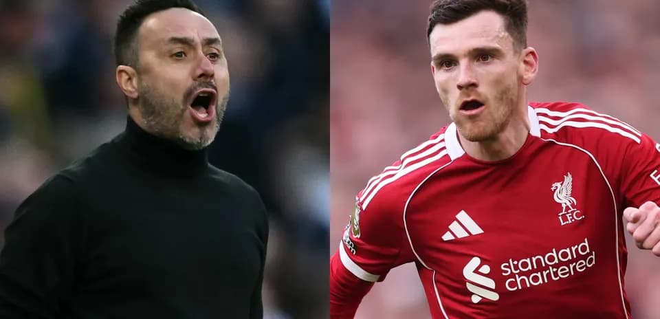 Entrenador gritando y jugador de Liverpool en acción