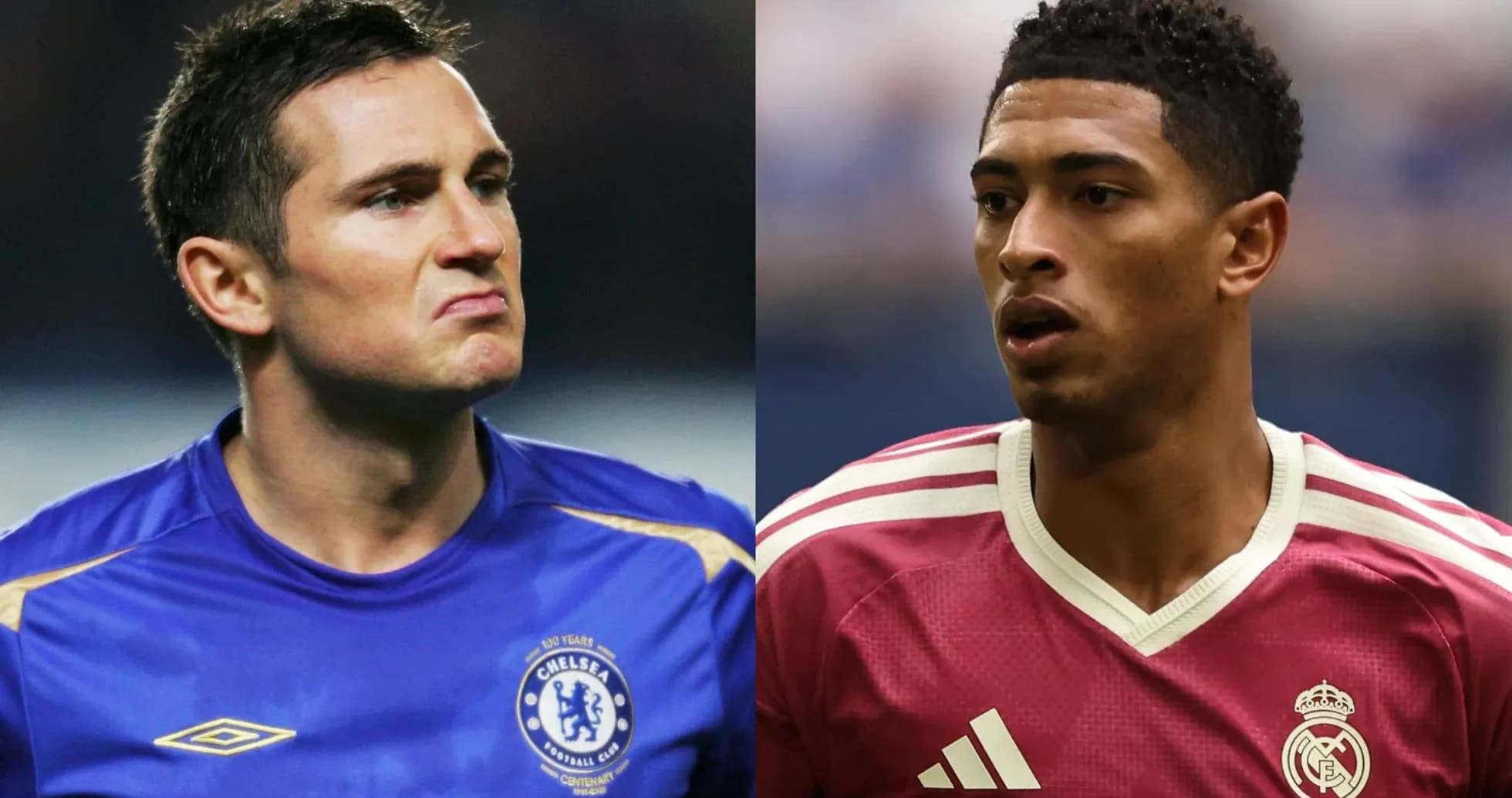Frank Lampard y Eduardo Camavinga en sus camisetas de clubes