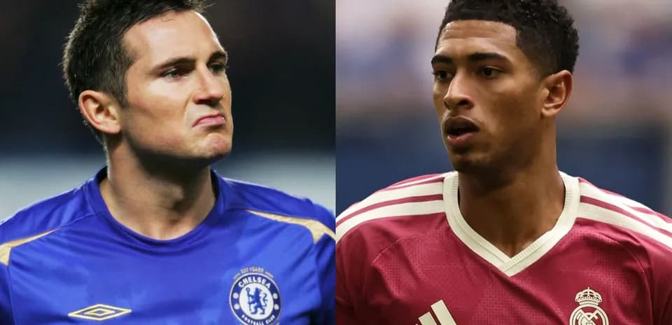 Frank Lampard y Eduardo Camavinga en sus camisetas de clubes