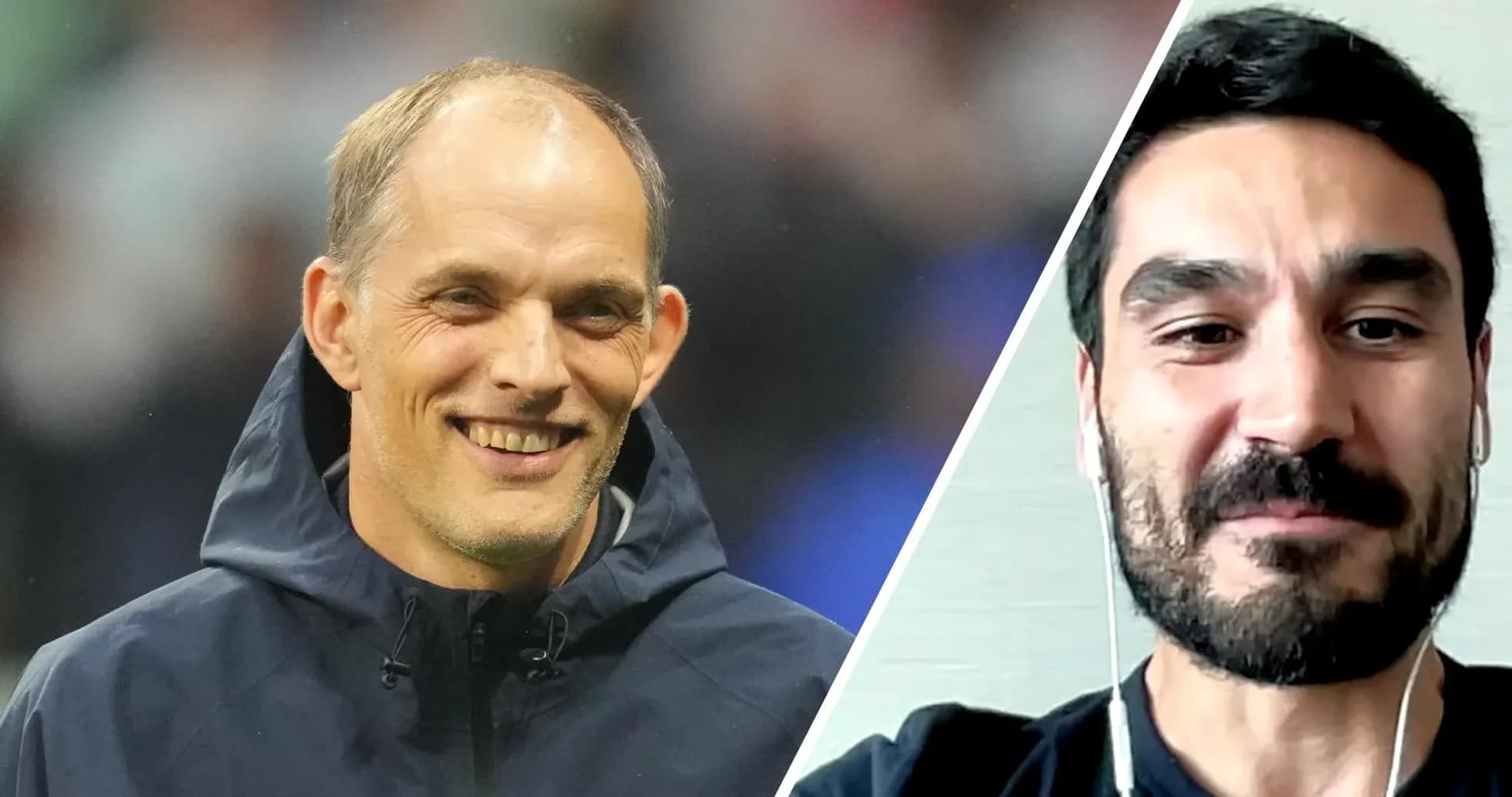 Thomas Tuchel y Ilkay Gündogan en video llamada