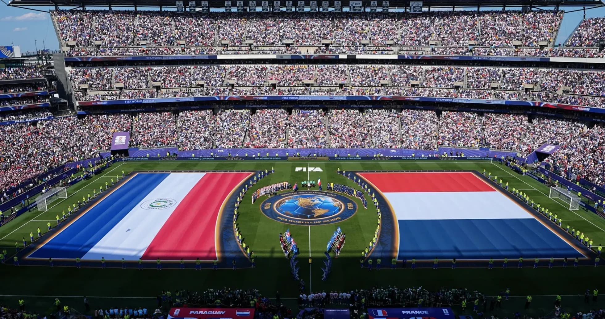 Ceremonia previa al partido Paraguay vs Francia