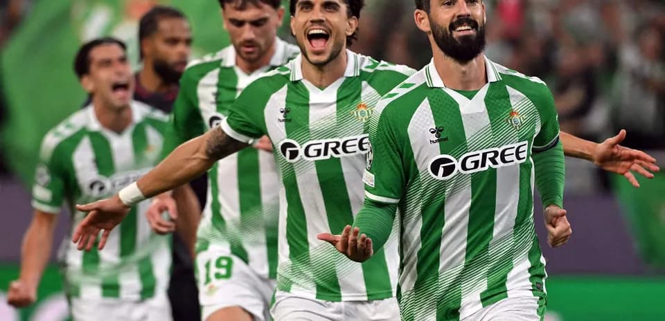 Jugadores de Real Betis celebrando un gol