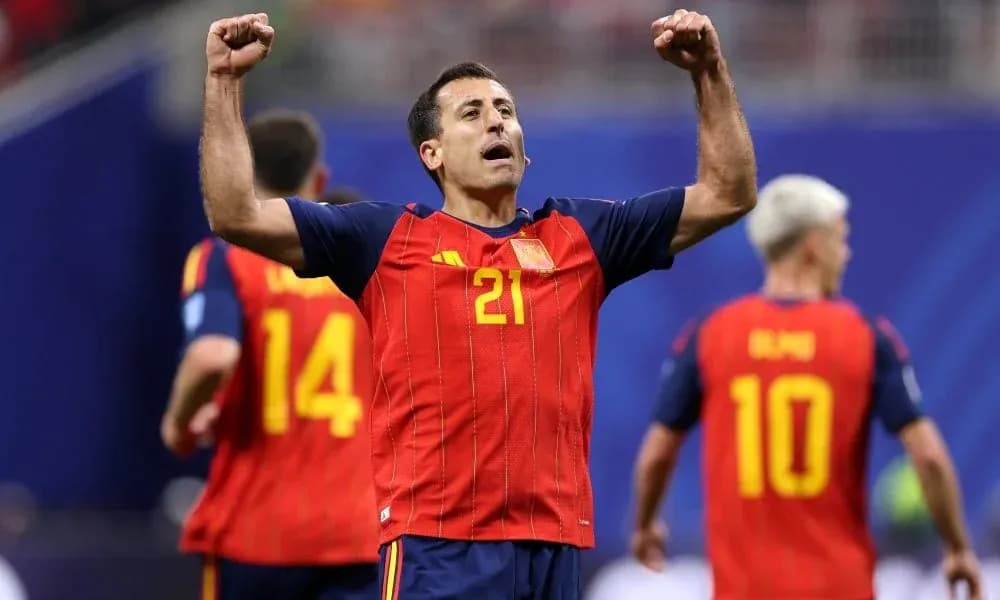 Jugador español celebrando durante un partido
