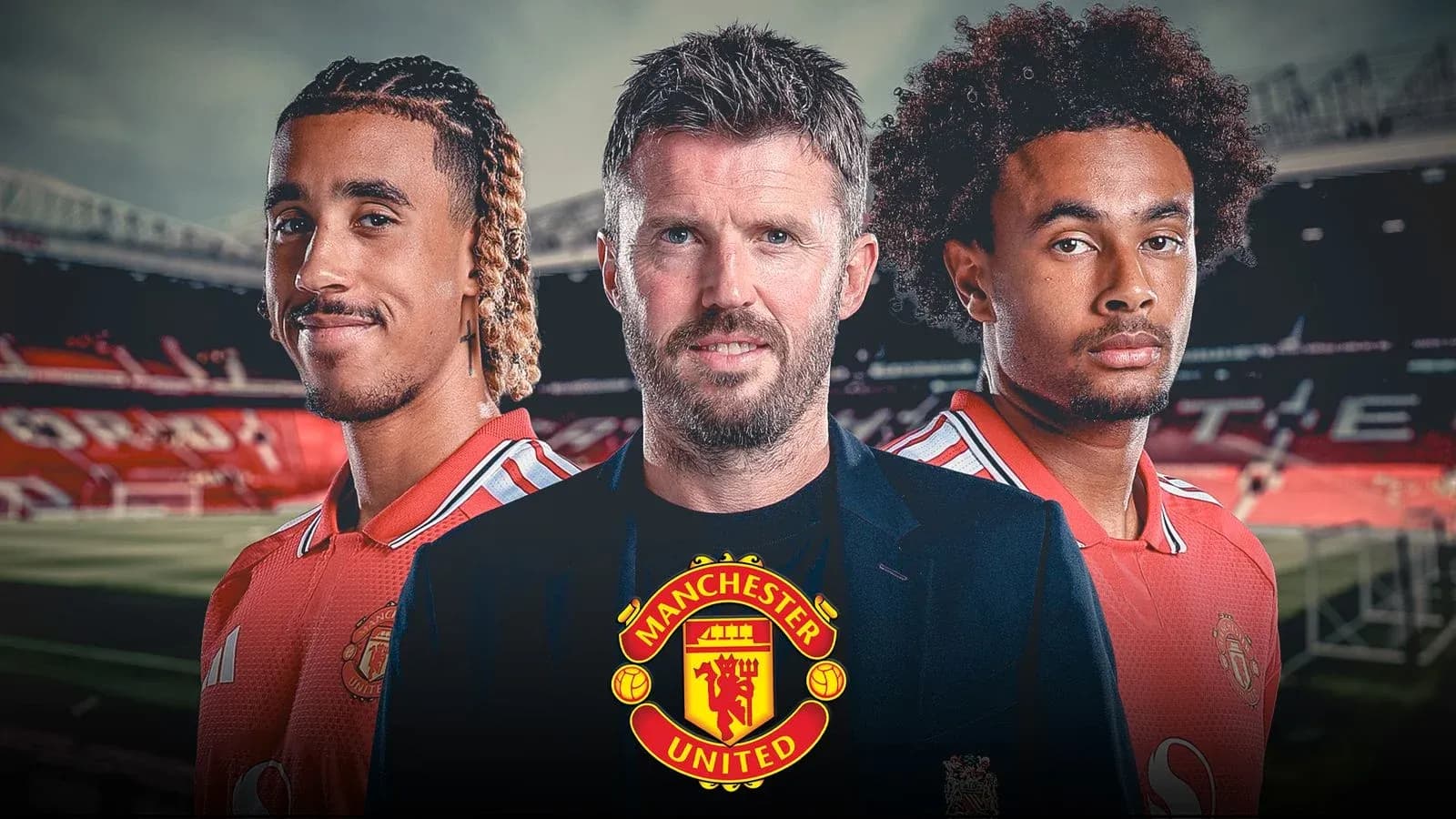 Tres jugadores de Manchester United en el estadio