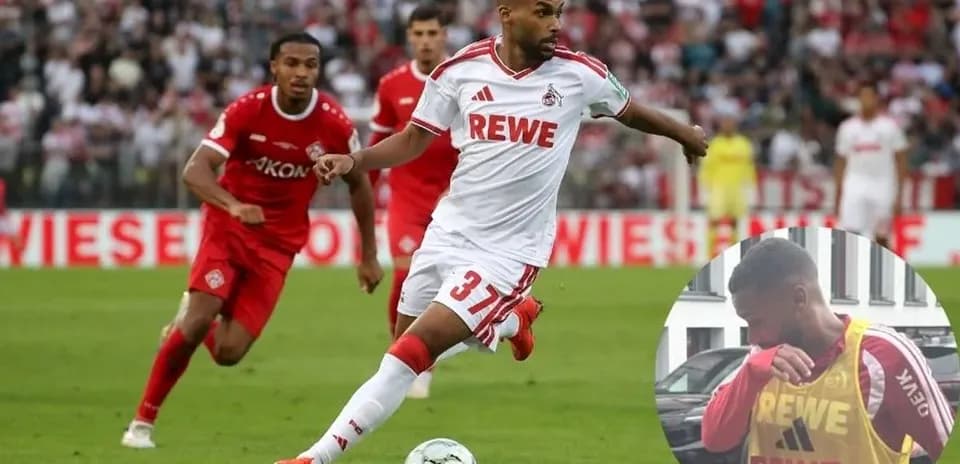 Jugador del FC Köln avanzando con el balón en el partido
