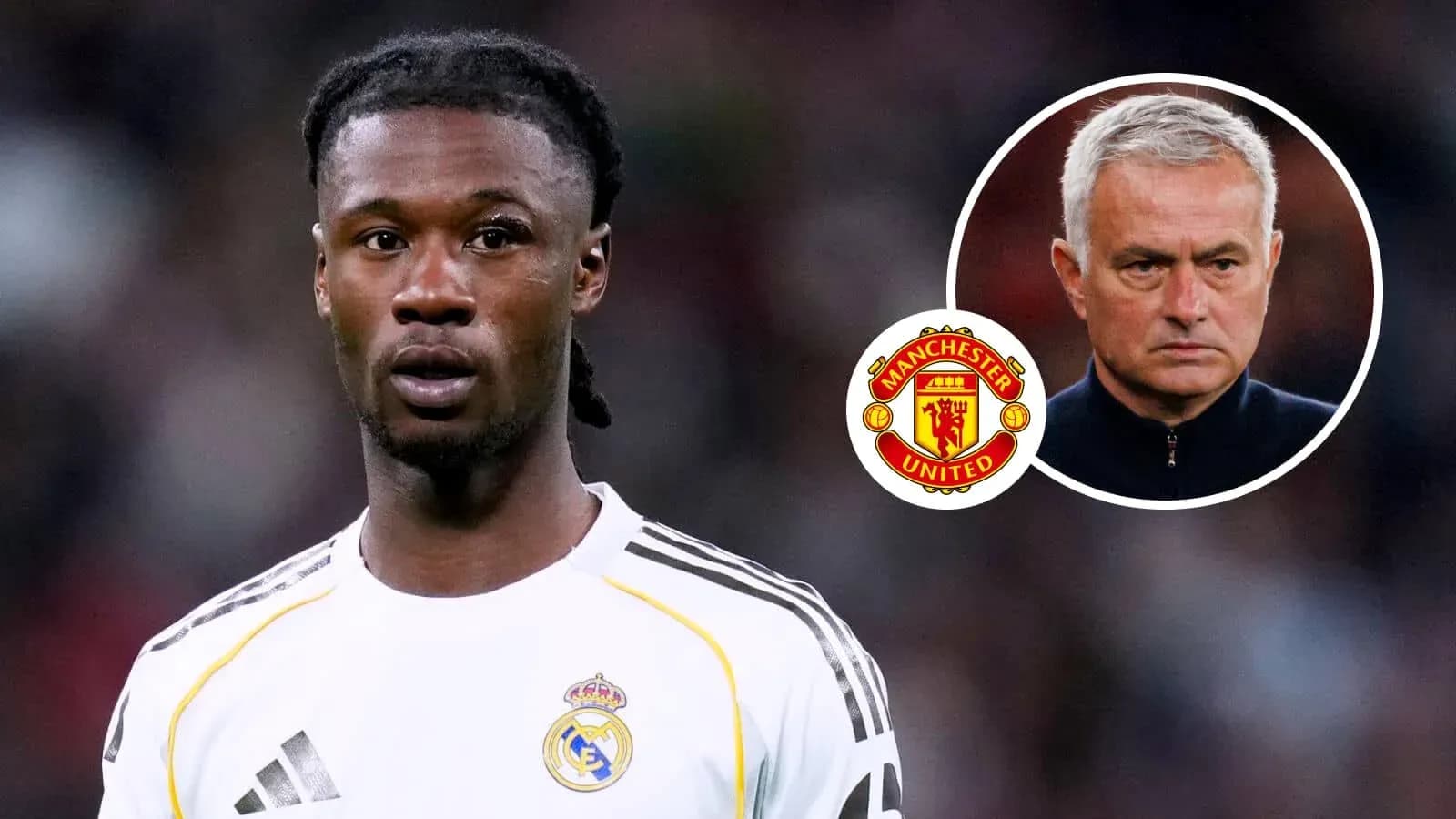 Jugador de Real Madrid con detalles de Manchester United
