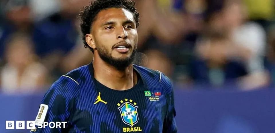 Jugador de Brasil en acción durante el partido