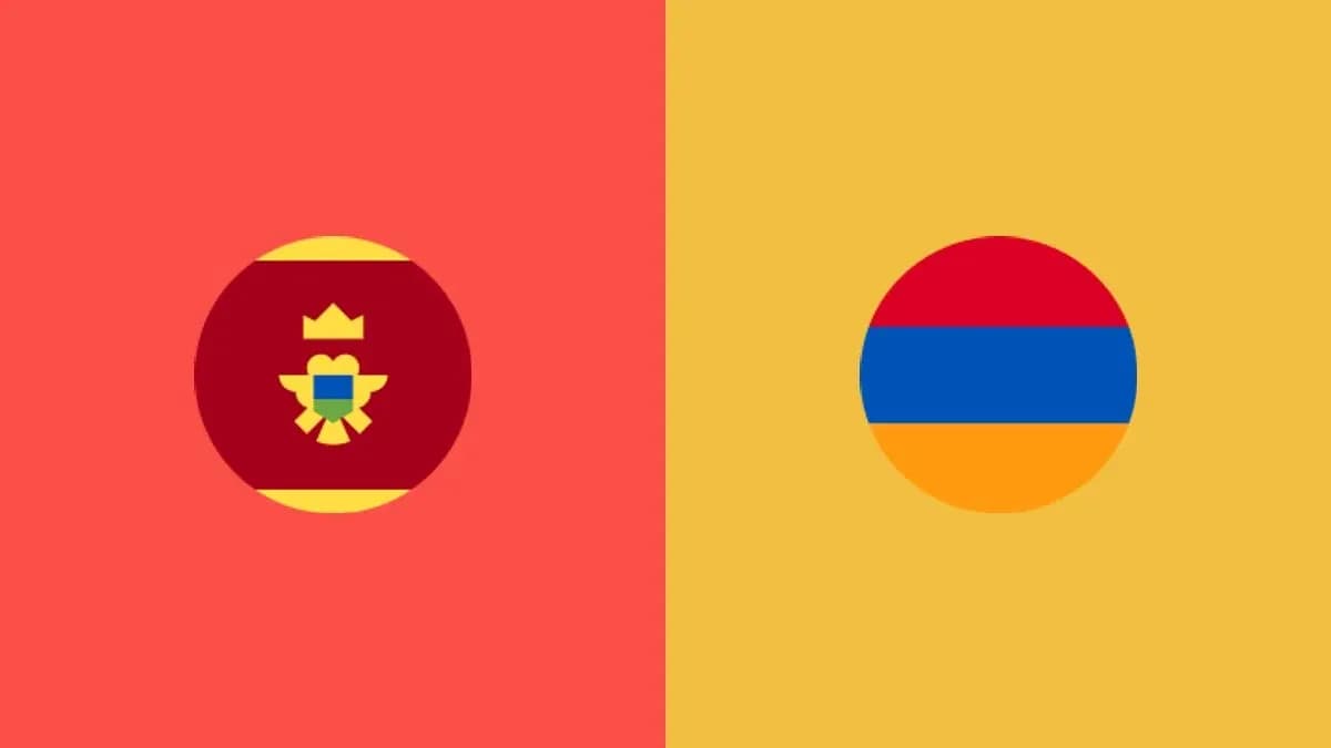 Banderas de Montenegro y Armenia en fondo colorido