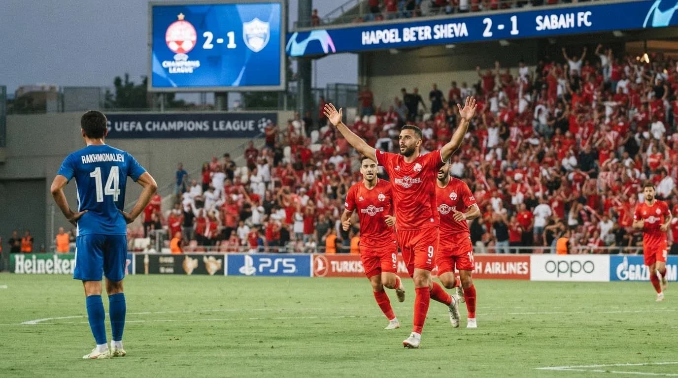 Celebración de Hapoel Beer Sheva en el partido