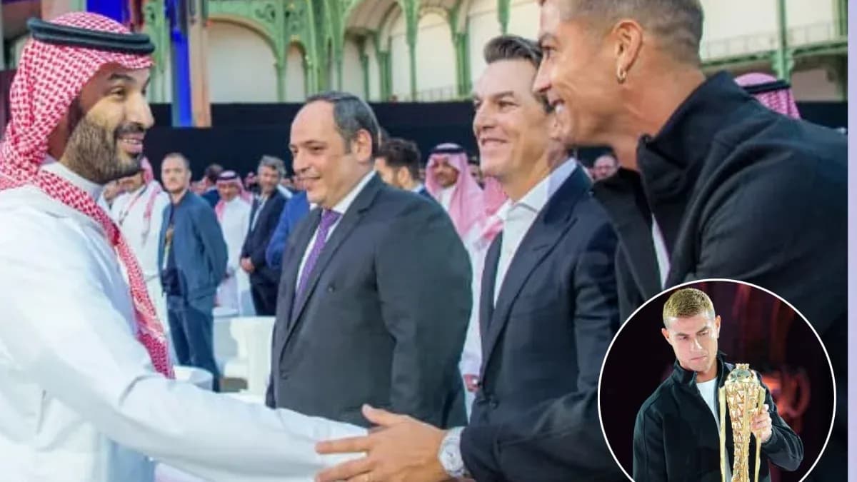 Reunión de personas en evento con Cristiano Ronaldo