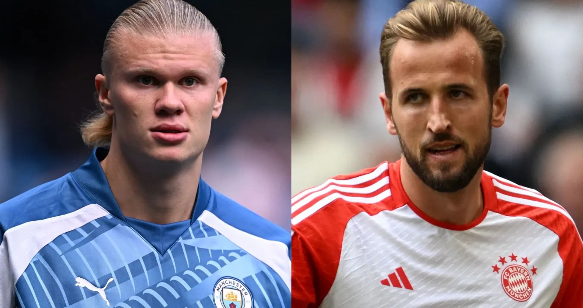 Erling Haaland y Harry Kane en el campo