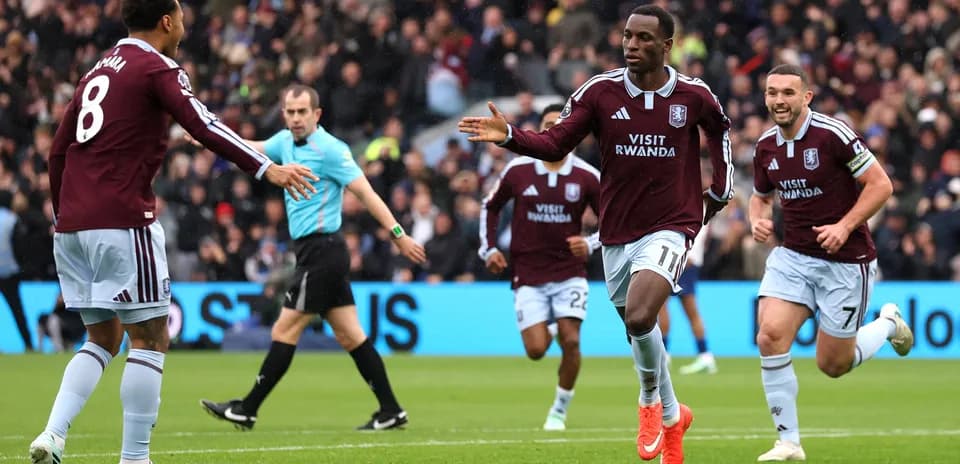 Celebración de un gol de Aston Villa