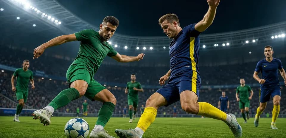 Dos jugadores compitiendo por el balón en partido