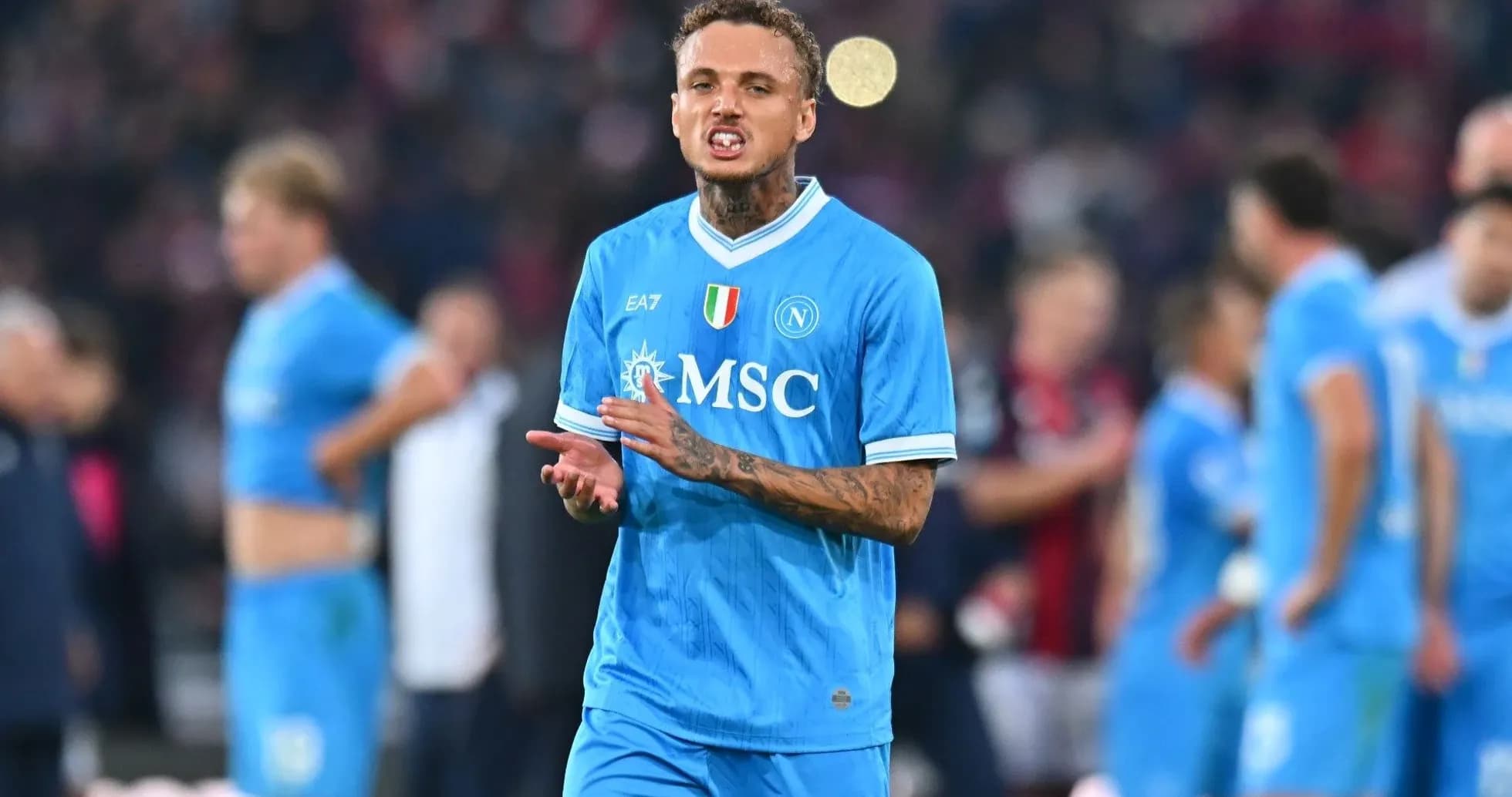 Jugador de Napoli celebrando tras un partido