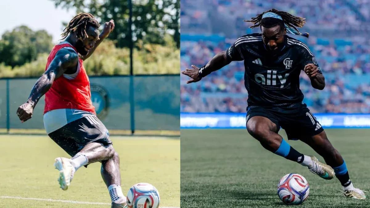 Jugador entrenando y jugando en partido de fútbol