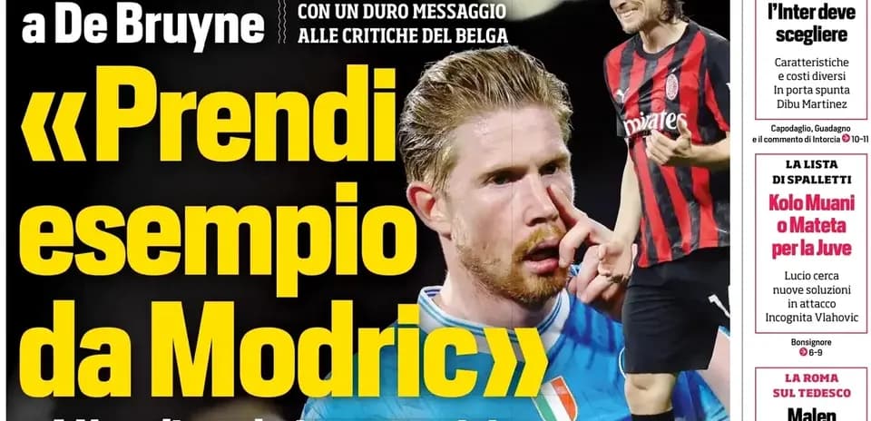 Titular de periódico sobre De Bruyne y Modric