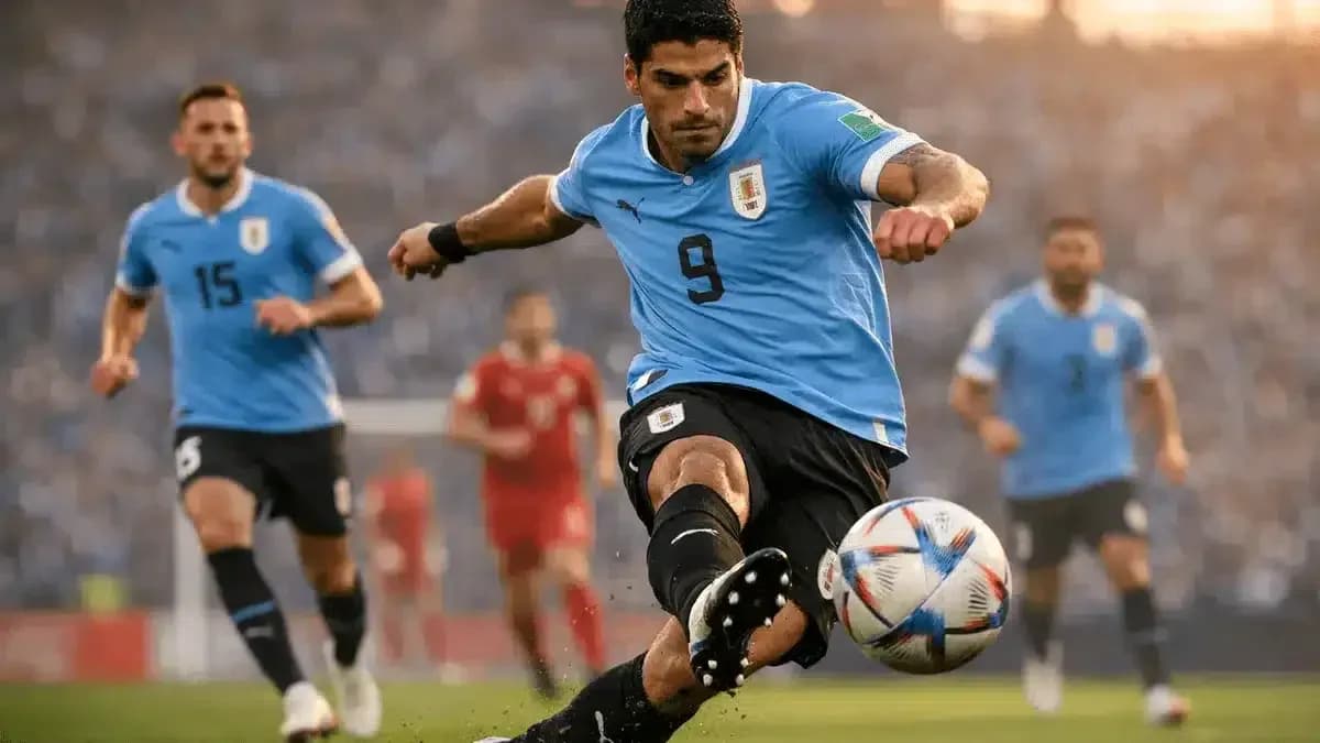 Luis Suárez pateando el balón en un partido