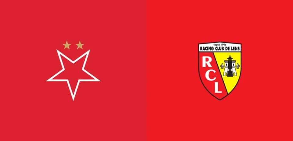 Escudos de equipos: Estrella Roja y Racing Club de Lens