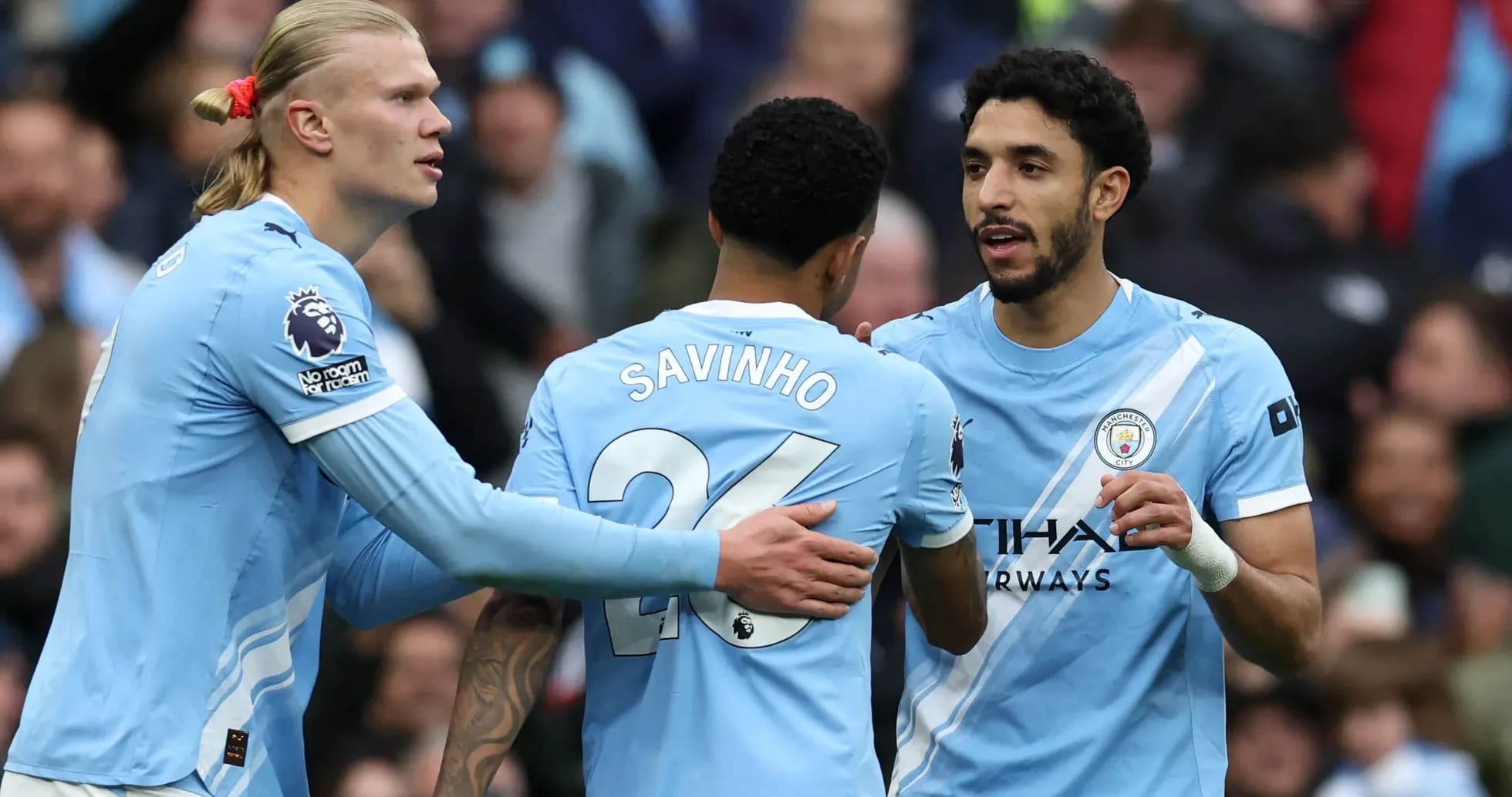 Jugadores del Manchester City celebrando un gol
