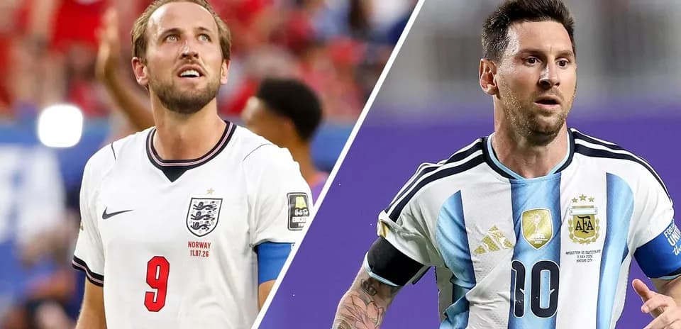 Harry Kane y Lionel Messi en partido