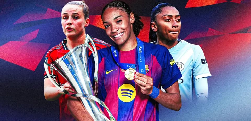 Jugadoras de fútbol con trofeo y medallas