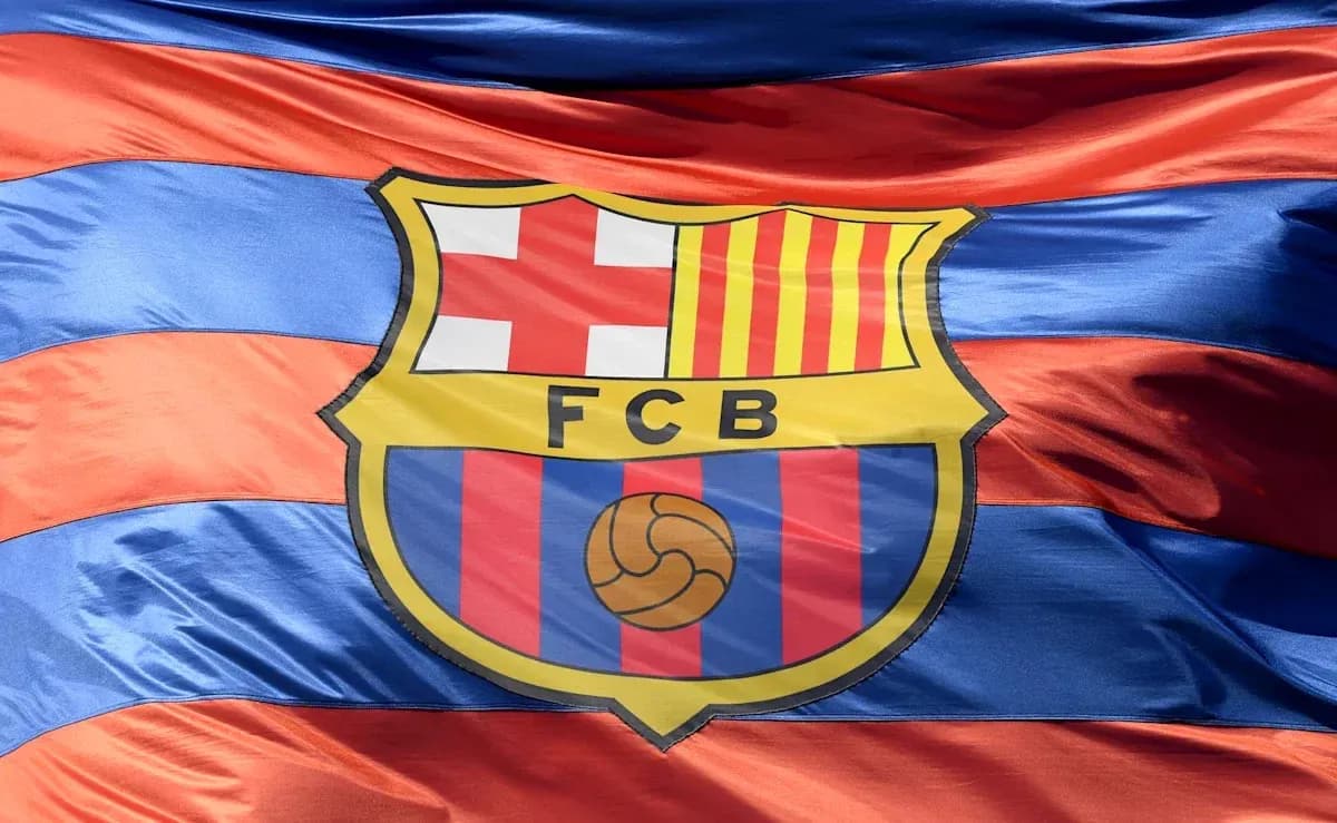 Bandera del FC Barcelona con colores tradicionales