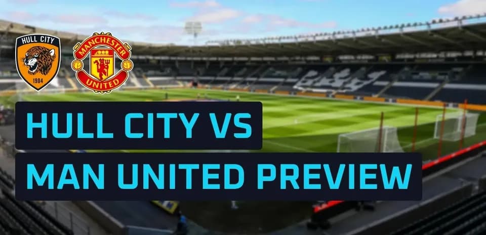 Estadio vacío con letrero de Hull City vs Man United