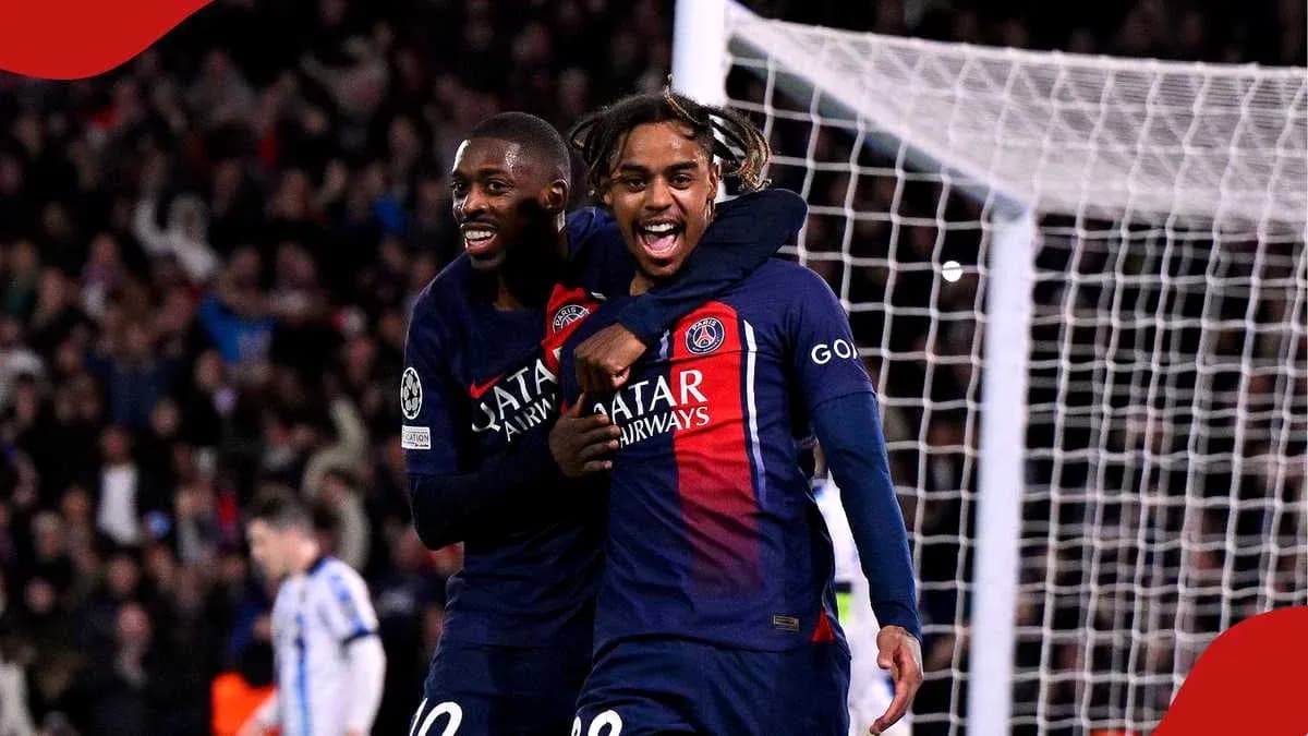 Jugadores del PSG celebrando un gol en el partido