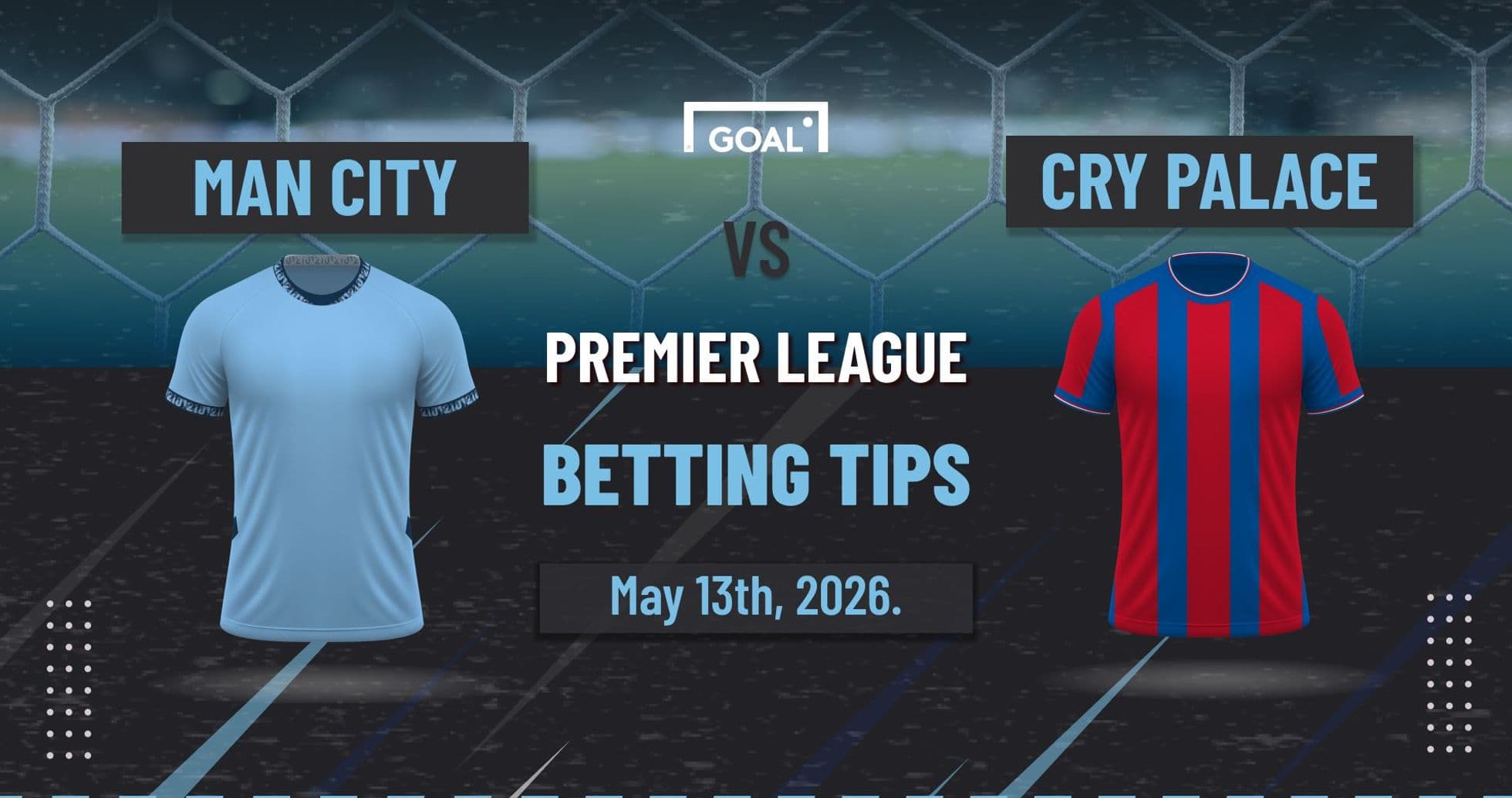 Camisas de Man City y Cry Palace para partido