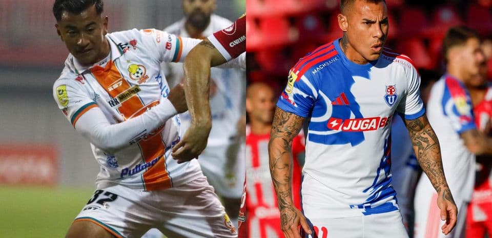 Jugadores de Cobresal y Universidad de Chile en acción