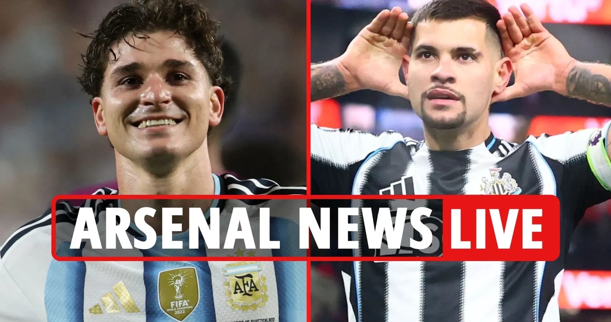 Jugadores de fútbol de Argentina y Newcastle en acción