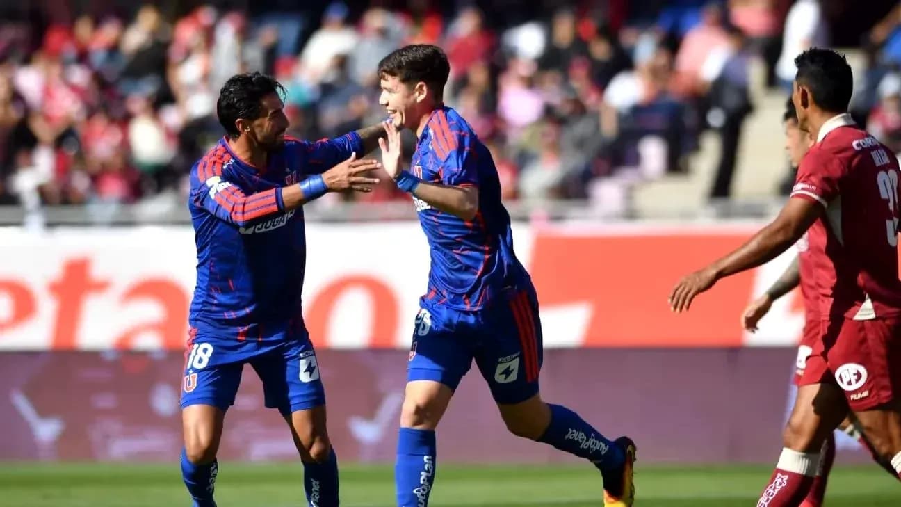 Celebración de jugadores de Universidad de Chile