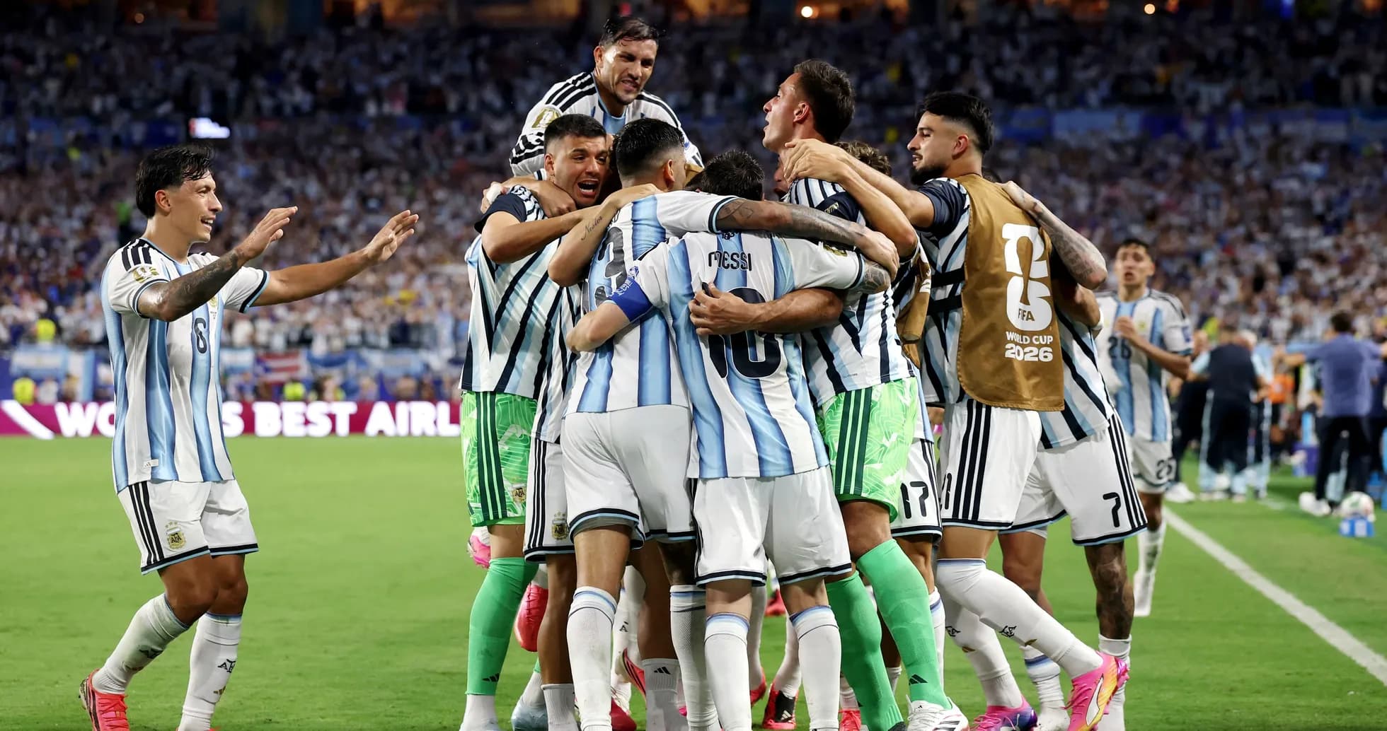 Jugadores de Argentina celebrando un gol