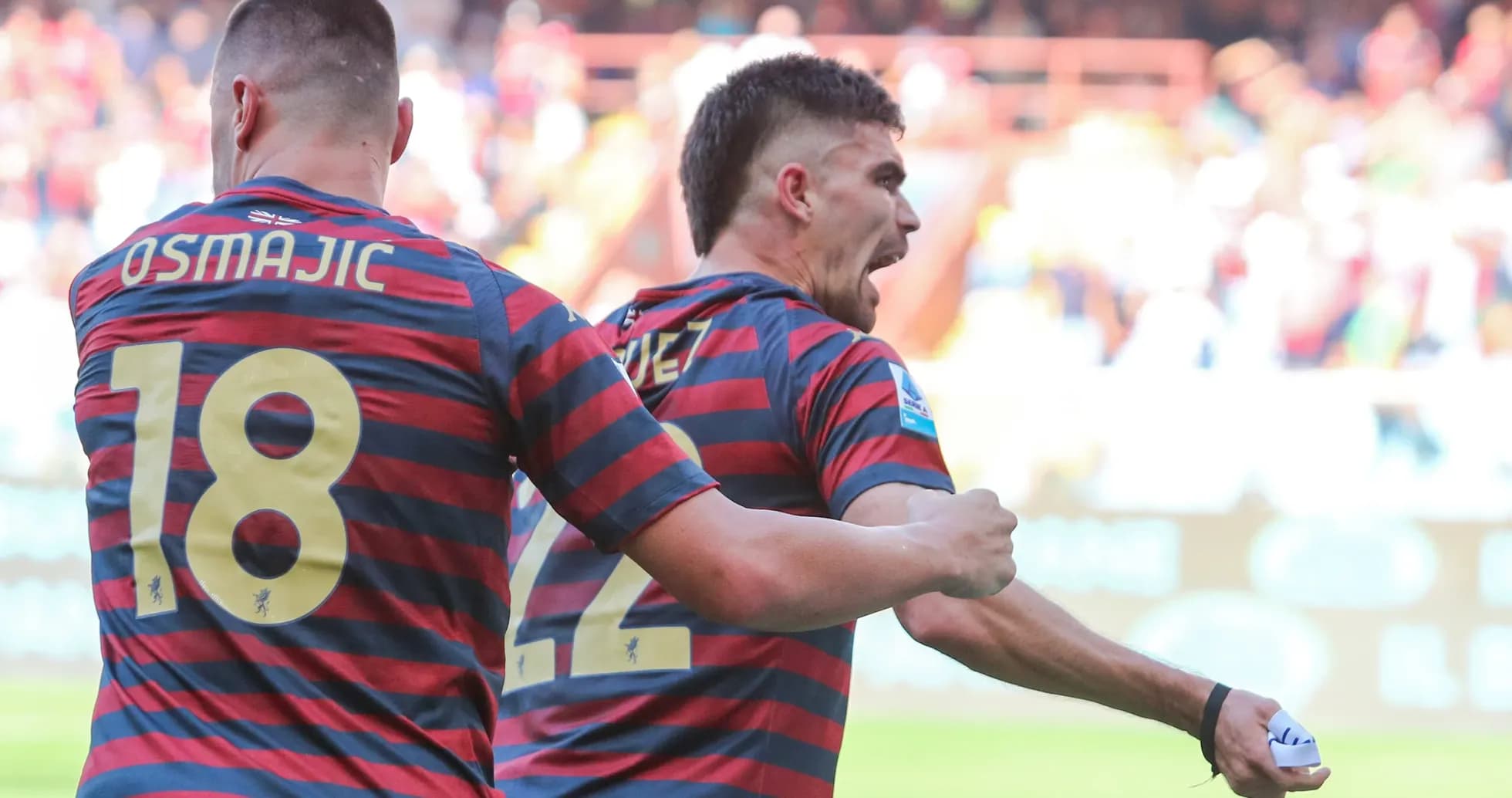 Celebración de gol de jugadores de Frosinone