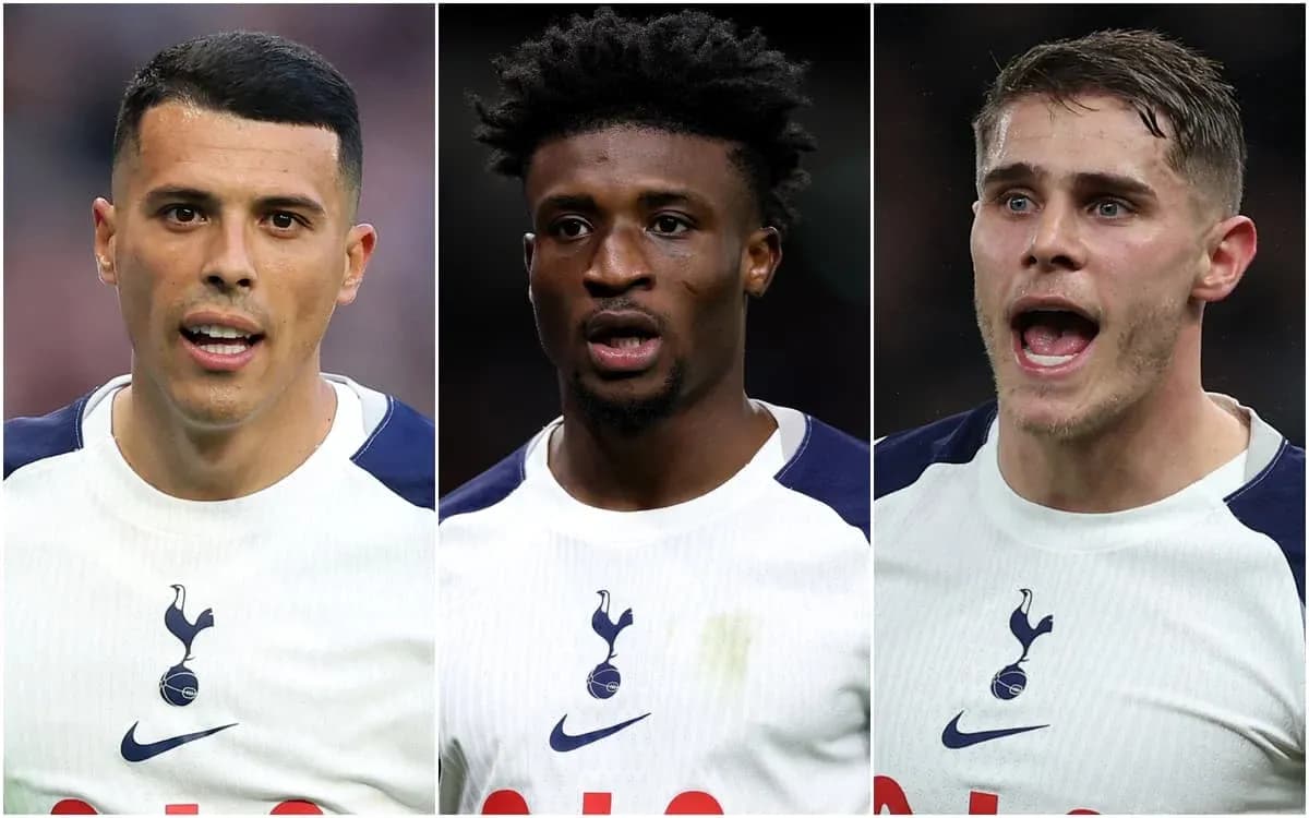 Tres jugadores de Tottenham en primer plano
