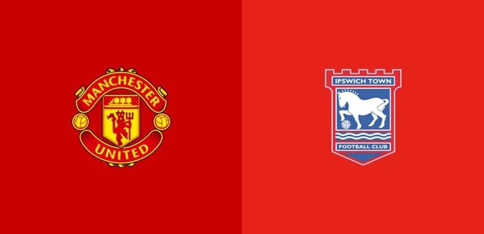 Logos de Manchester United e Ipswich Town