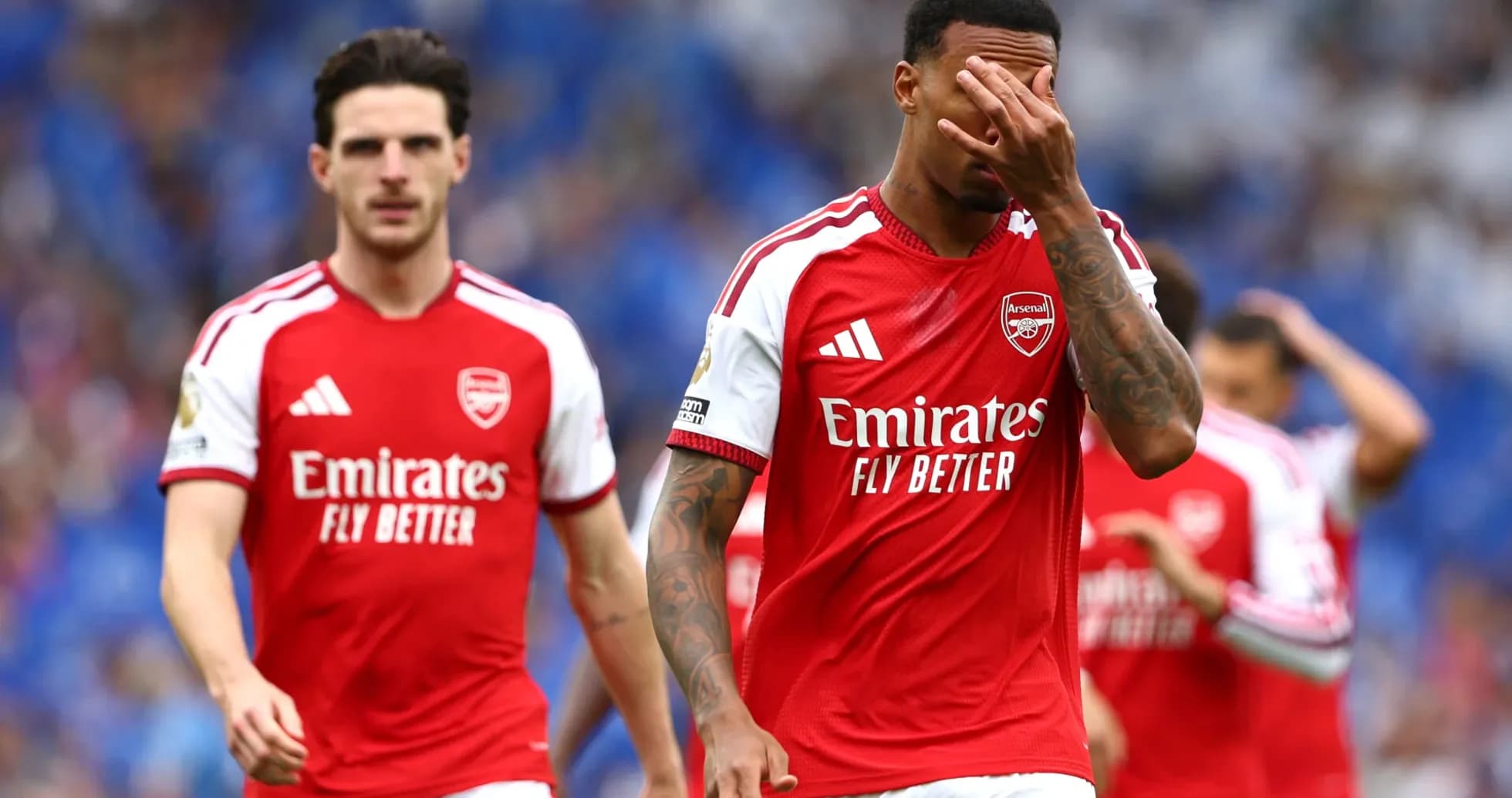 Jugadores del Arsenal tras el partido