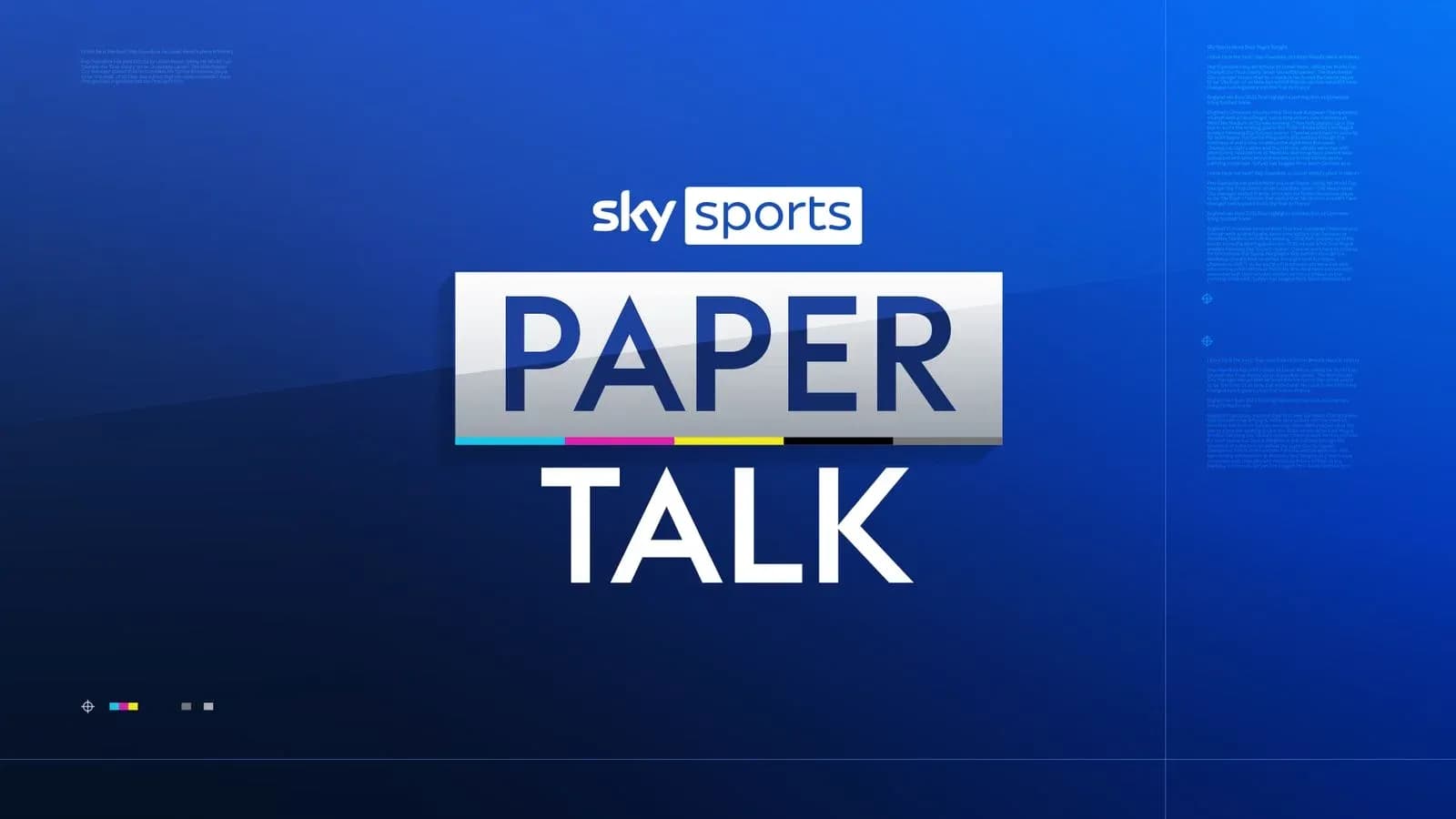 Logo de Sky Sports Paper Talk sobre fondo azul