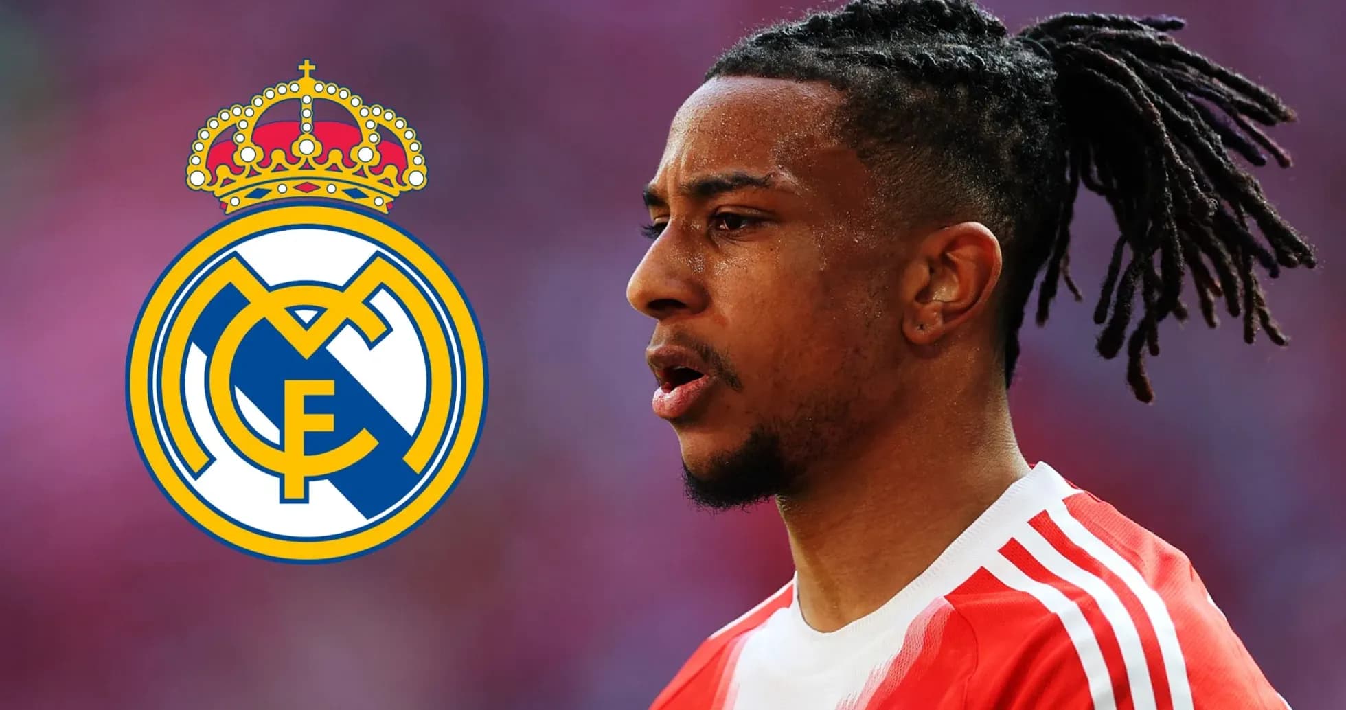 Jugador con camiseta del Real Madrid en primer plano