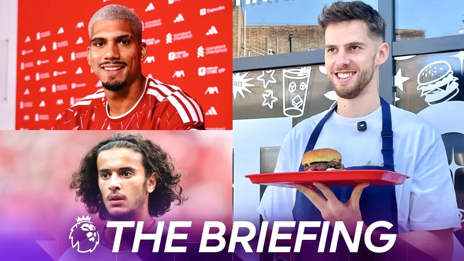 Tres jugadores de fútbol en diferentes actividades