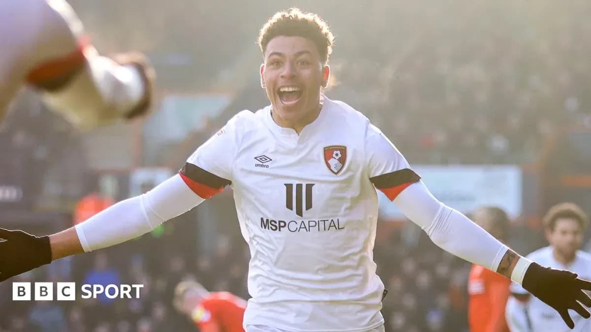 Jugador de Bournemouth celebrando un gol en el partido
