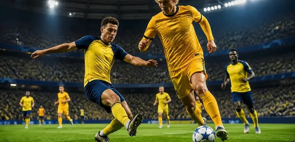 Jugadores compitiendo en la UEFA Champions League