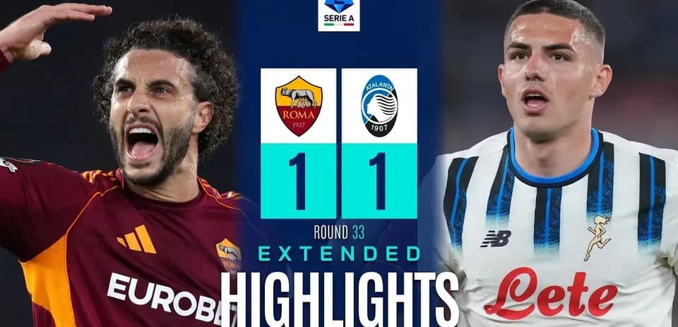 Jugadores de Roma y Atalanta celebrando el empate