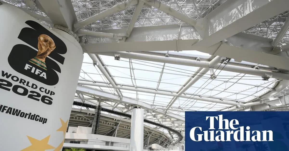 Estructura del estadio con logo de FIFA World Cup 2026